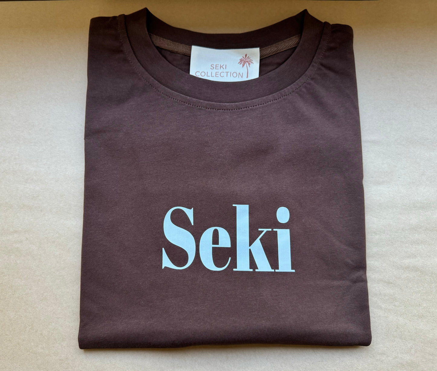 Super Seki Basic Tee in Chocolate.